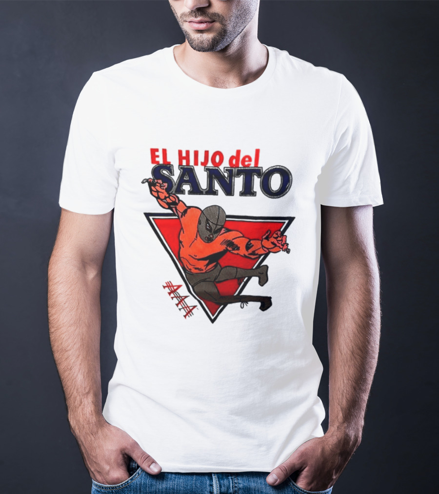 El Hijo Del Santo AAA Lucha Libre Wrestler In Red Triangle T-Shirt