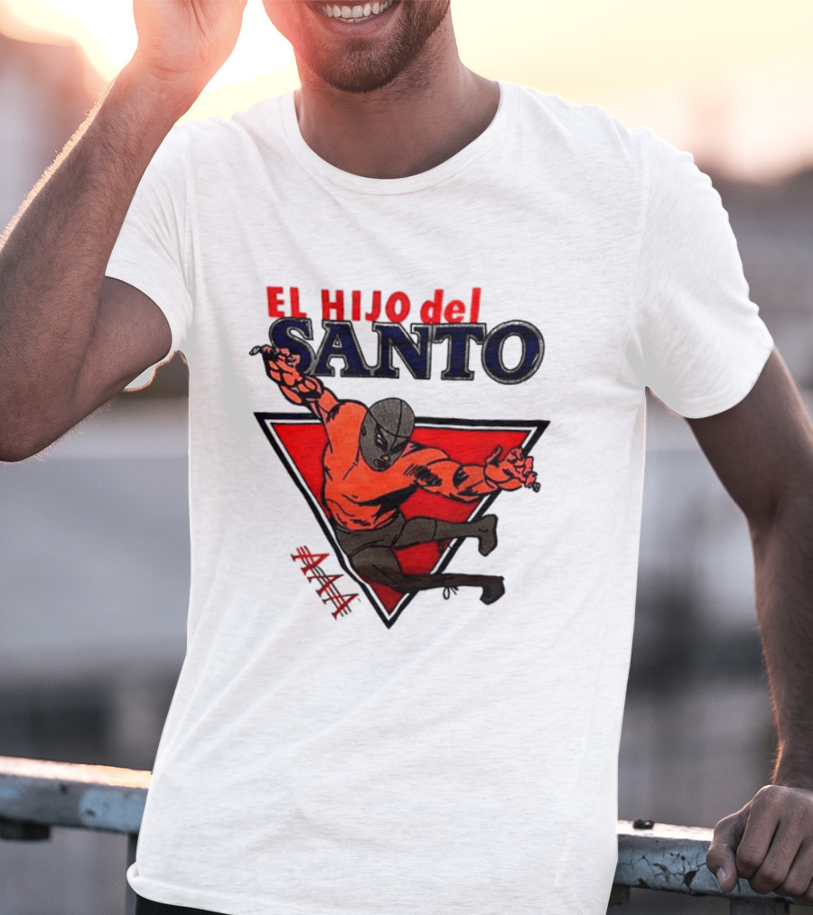 El Hijo Del Santo AAA Lucha Libre Wrestler In Red Triangle T-Shirt