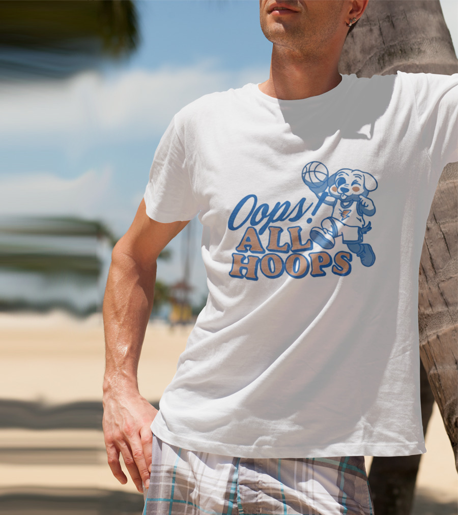 Oops All Hoops Oklahoma City Thunder Playful Dog Basketball T-Shirt
