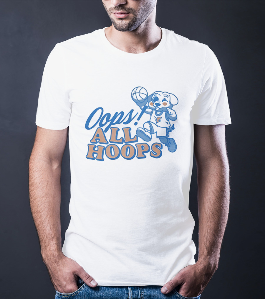 Oops All Hoops Oklahoma City Thunder Playful Dog Basketball T-Shirt