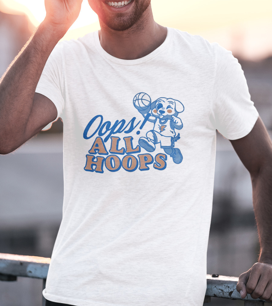Oops All Hoops Oklahoma City Thunder Playful Dog Basketball T-Shirt