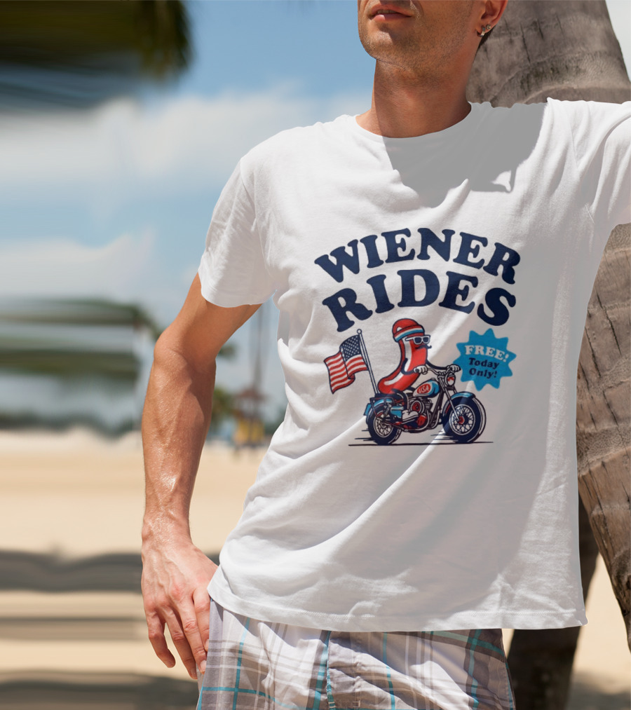 Wiener Rides 4th Of July Sausage Driving Motorbike Free Today Only 250th Anniversary T-Shirt