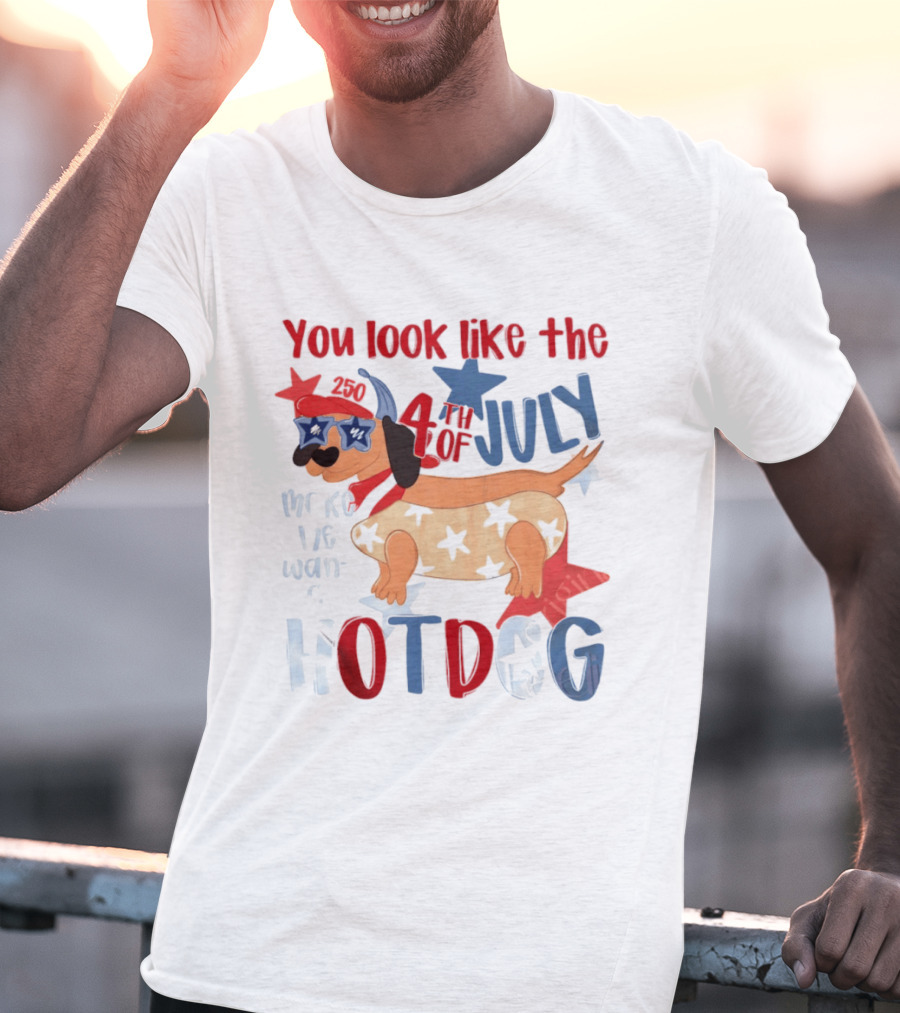 You Look Like The 4th Of July Make Me Want A Hotdog 2020 Dog Star Hat T-Shirt