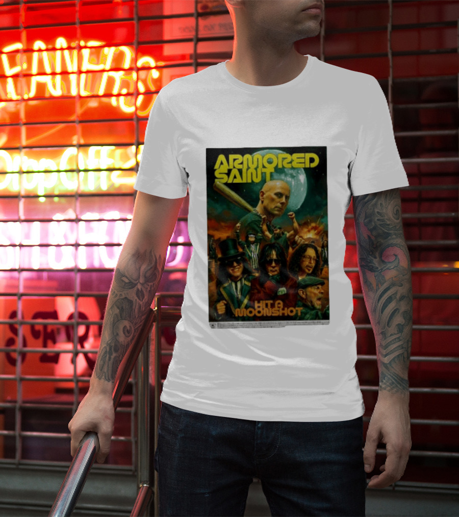 Armored Saint Hit A Moonshot Heavy Metal Band T-Shirt