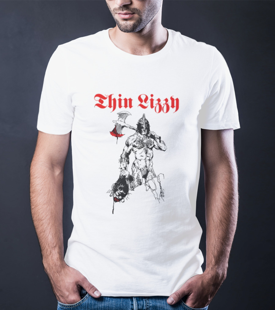 Thin Lizzy Blood Will Spill Warrior Axe T-Shirt
