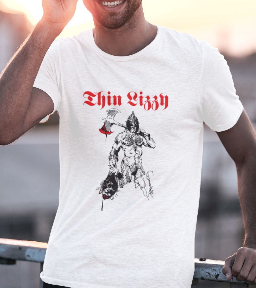 Thin Lizzy Blood Will Spill Warrior Axe T-Shirt