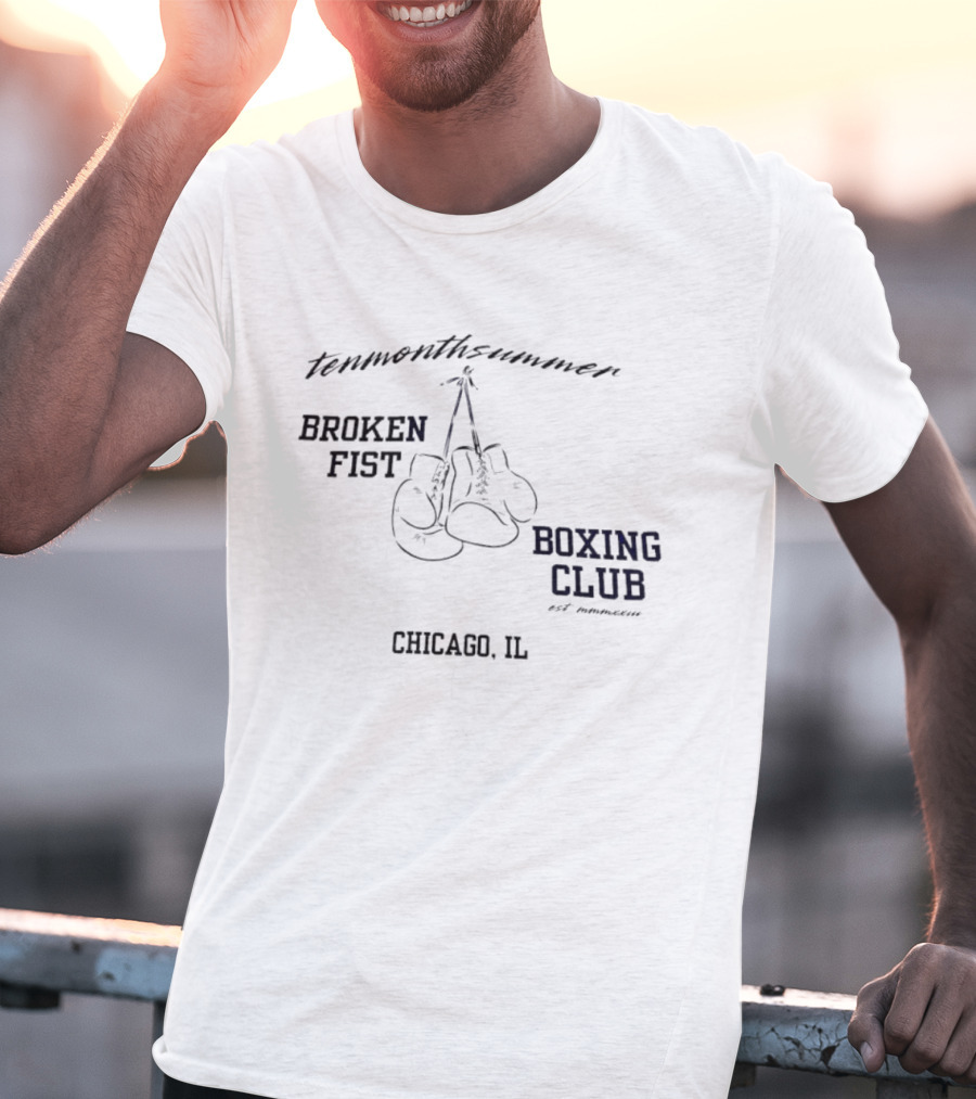 Tenmonthsummer Broken Fist Boxing Club Chicago IL Boxing Gloves T-Shirt