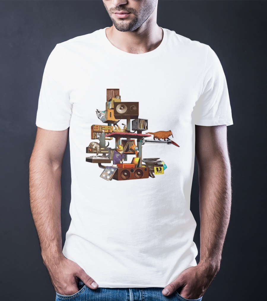 Cats Jamming With Crates And Music Gear T-Shirt