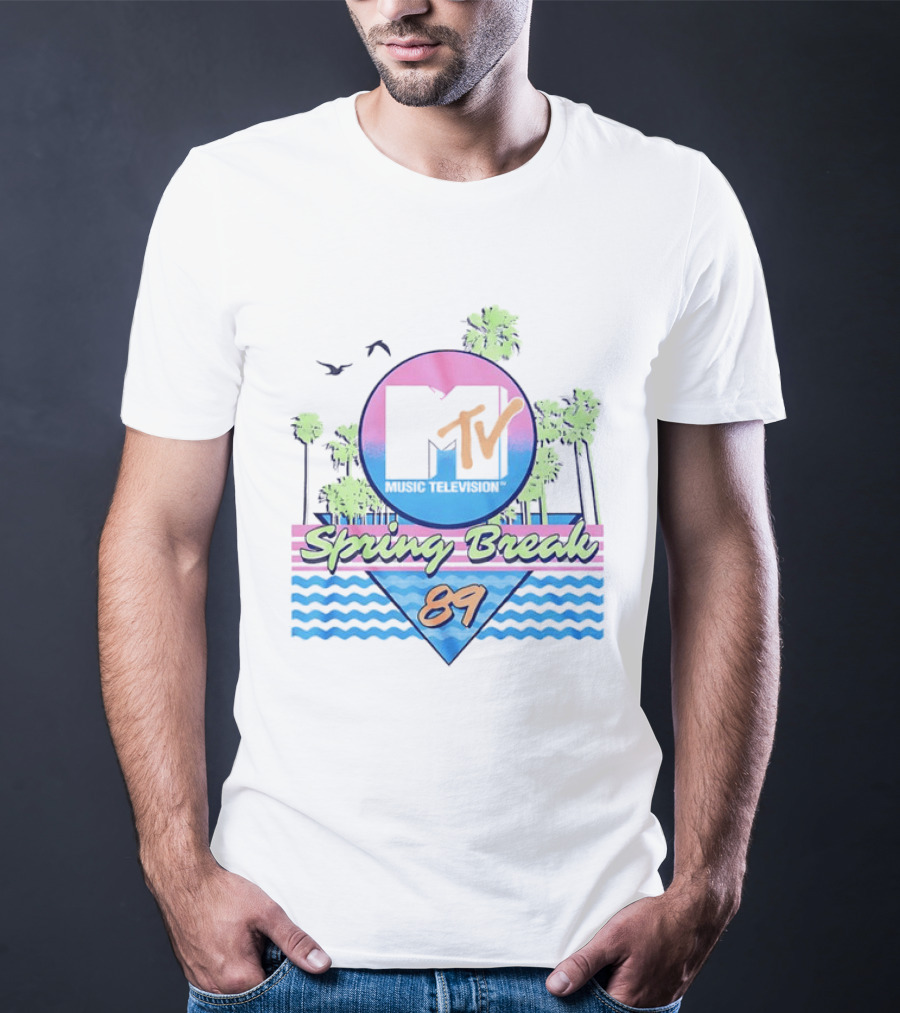 MTV Spring Break 89 Retro Vibe Palm Trees Vintage Aesthetic T-Shirt