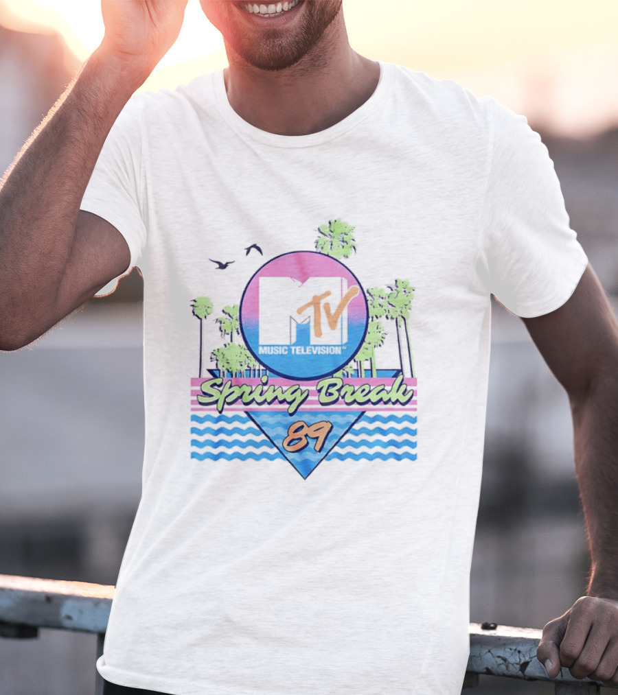 MTV Spring Break 89 Retro Vibe Palm Trees Vintage Aesthetic T-Shirt