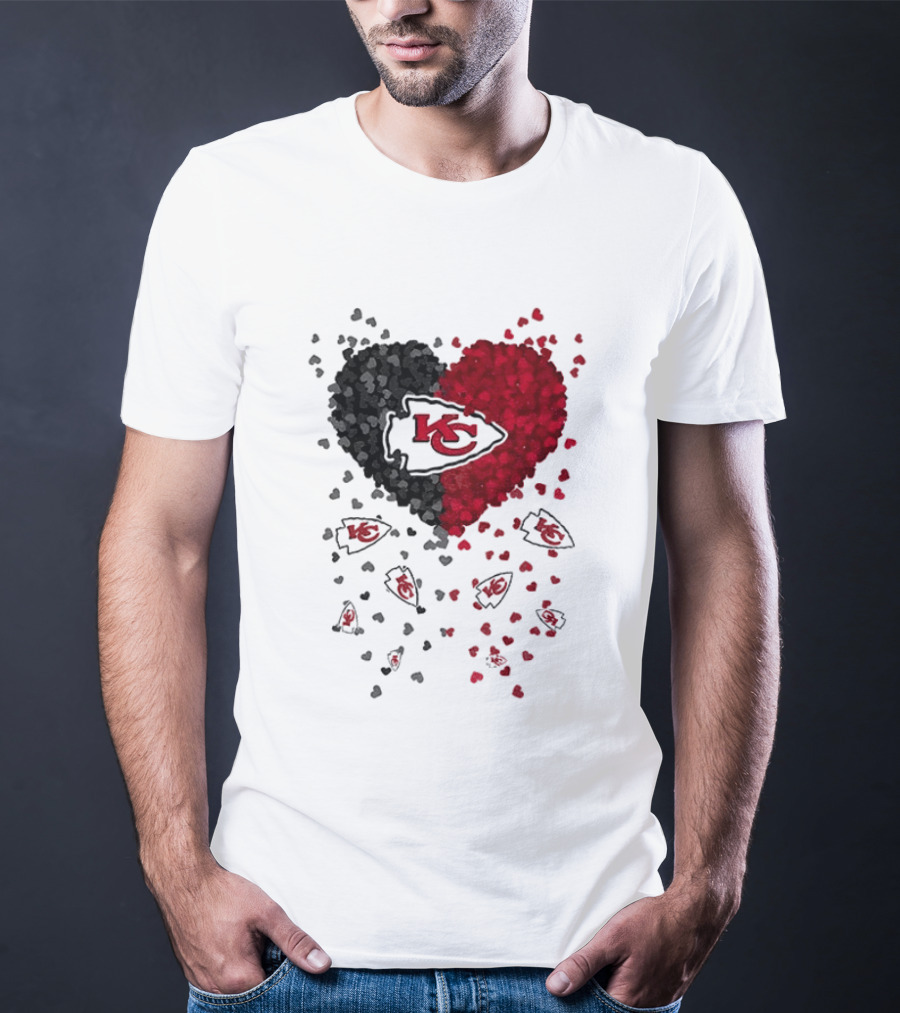 Heart KC Red Black 2026 Kansas City Chiefs Football T-Shirt