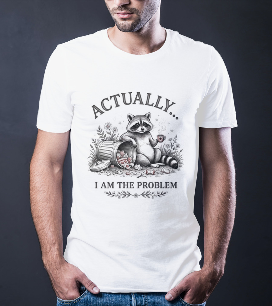 Actually I Am The Problem Raccoon Trash T-Shirt