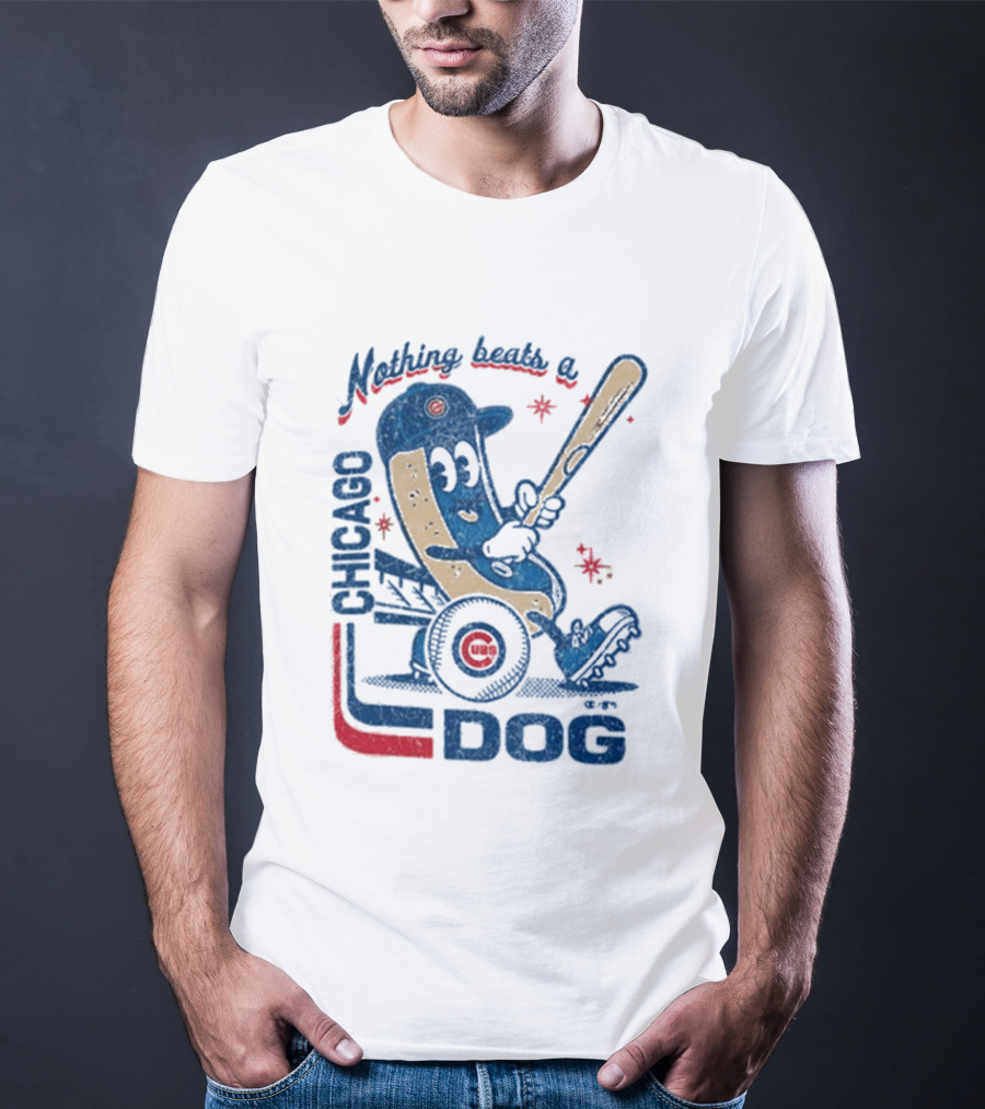 Chicago Cubs Hot Dog Nothing Beats A Chicago Dog T-Shirt