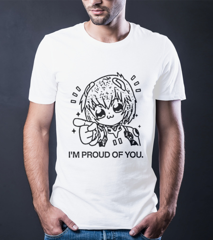 Rei Ayanami I'm Proud Of You Cute Anime Style Art With Finger Pointing T-Shirt