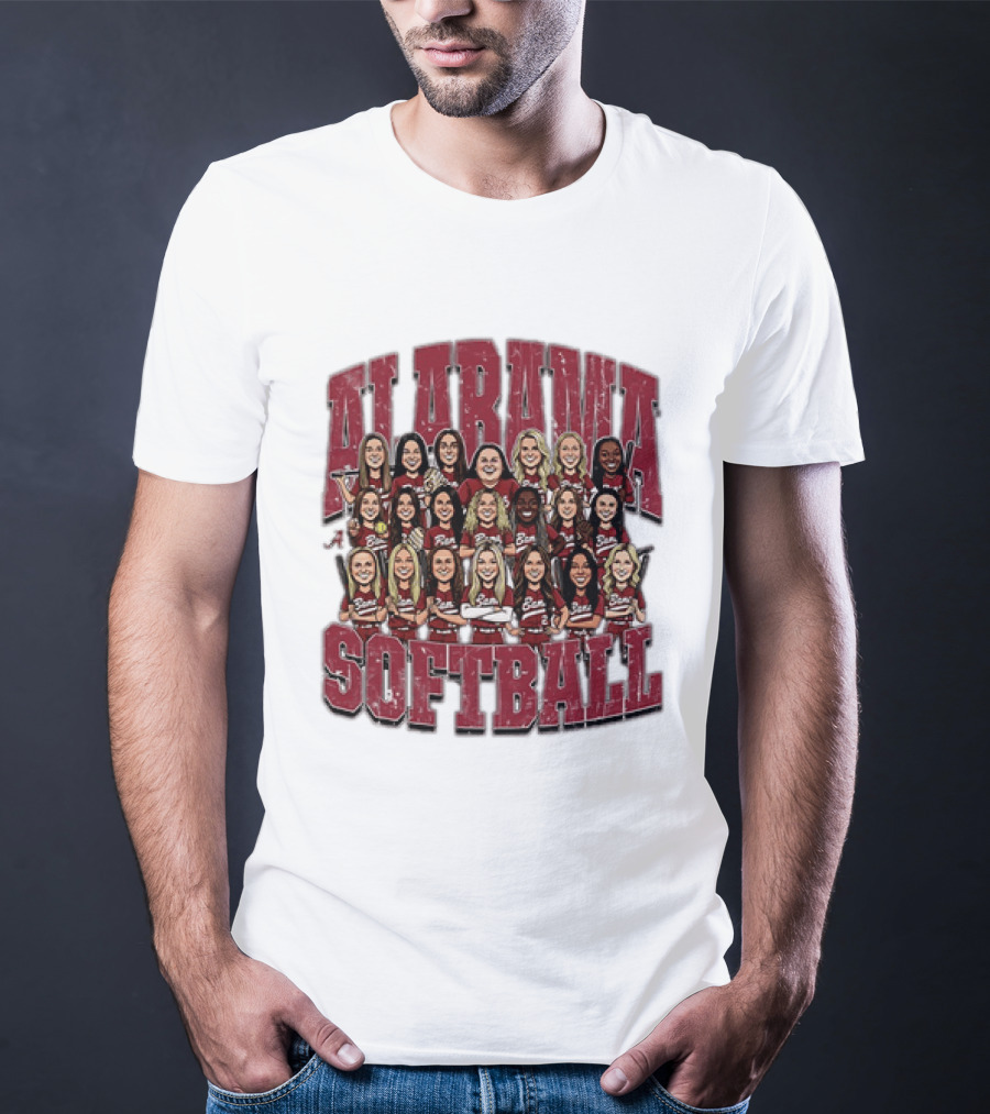 Crimson Tide Softball Alabama Team Caricature Players T-Shirt
