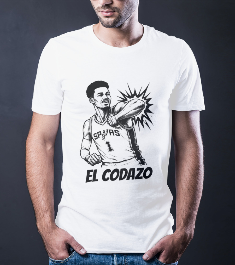 Victor Wembanyama Spurs Number One El Codazo Sketch T-Shirt