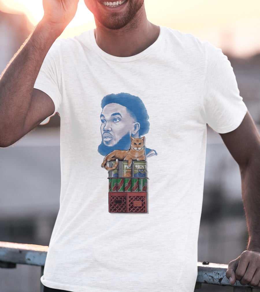 Karl Anthony Towns New York Knicks Bodega Cat And Paint Cans T-Shirt