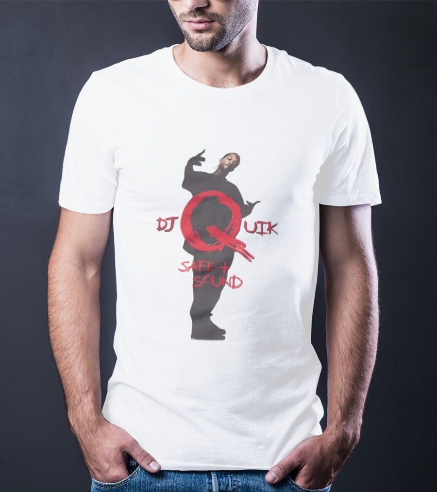 DJ Quik Safe Sound Album Cover Art Featuring Bold Red Lettering T-Shirt