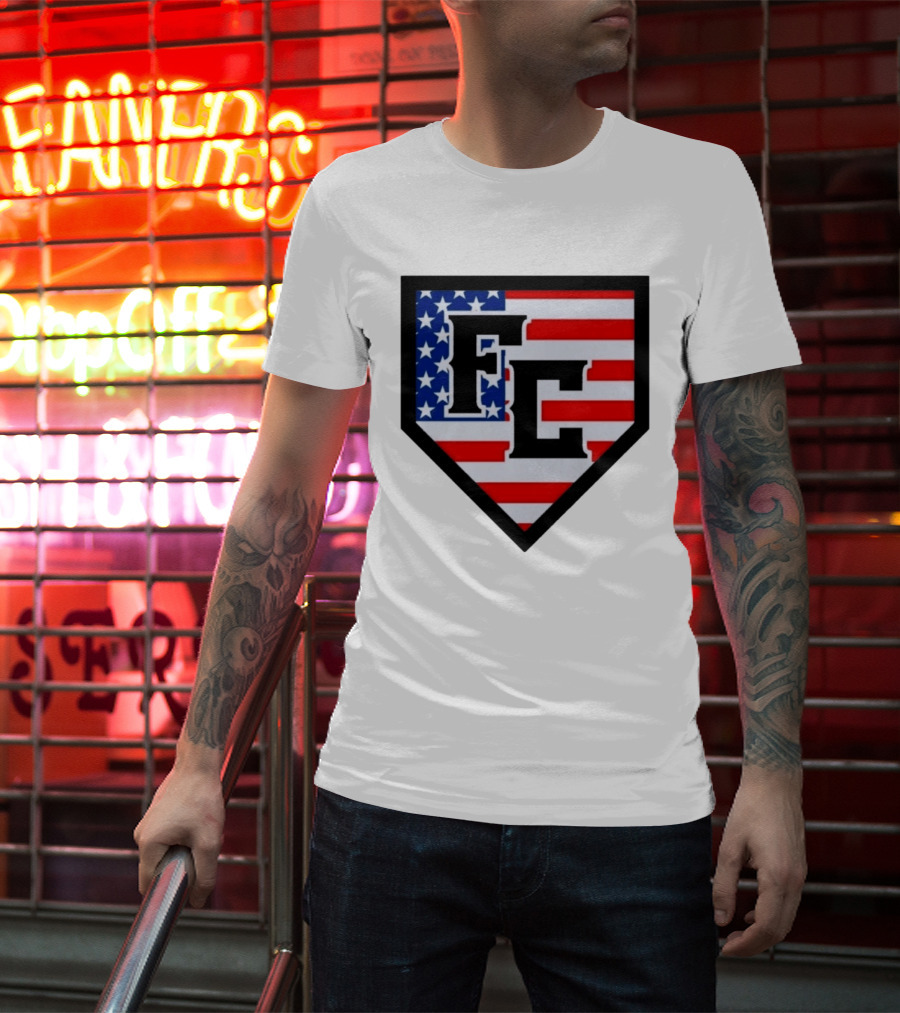 FC Patriotic Home Plate USA Flag White Regular 5000 T-Shirt