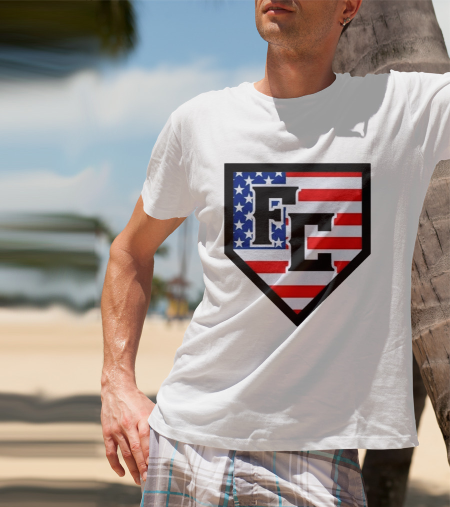 FC Patriotic Home Plate USA Flag White Regular 5000 T-Shirt