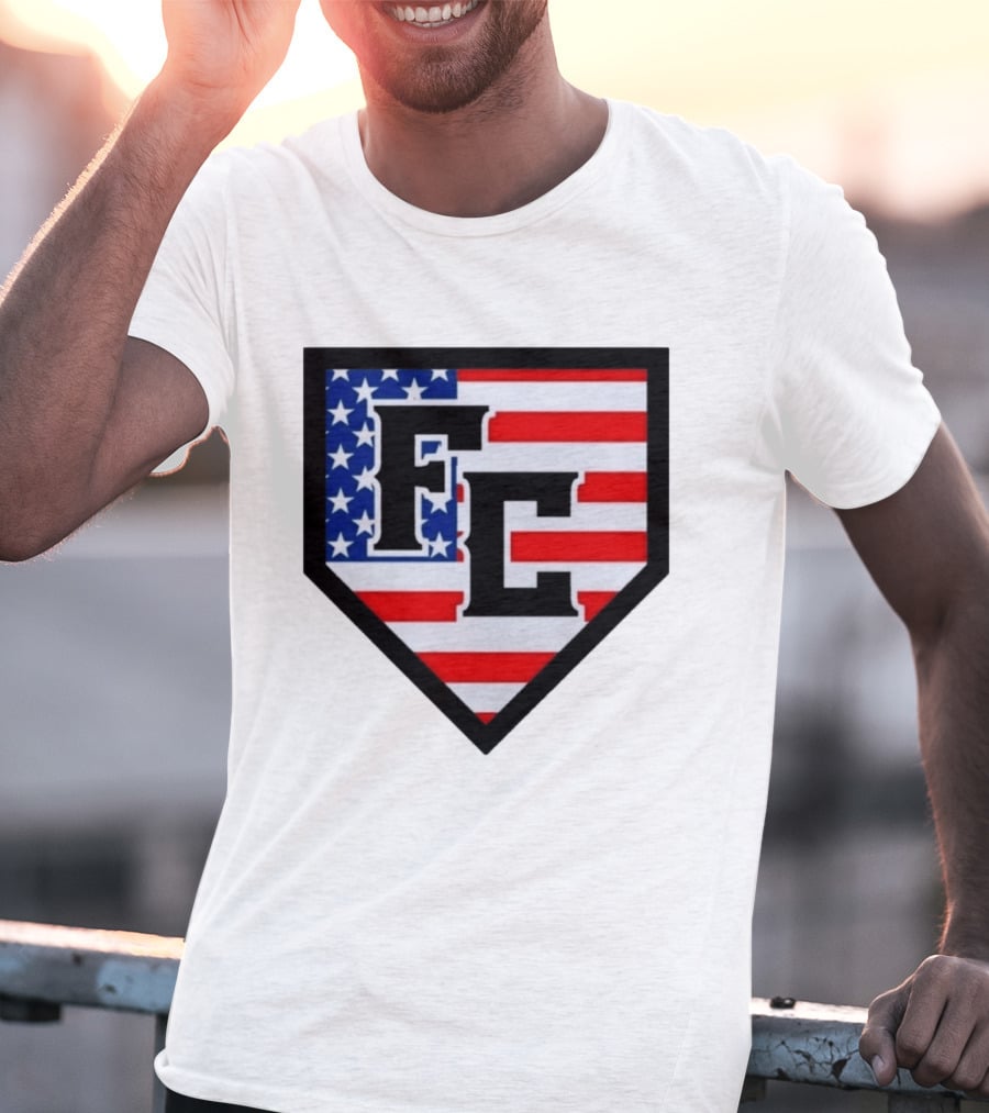 FC Patriotic Home Plate USA Flag White Regular 5000 T-Shirt