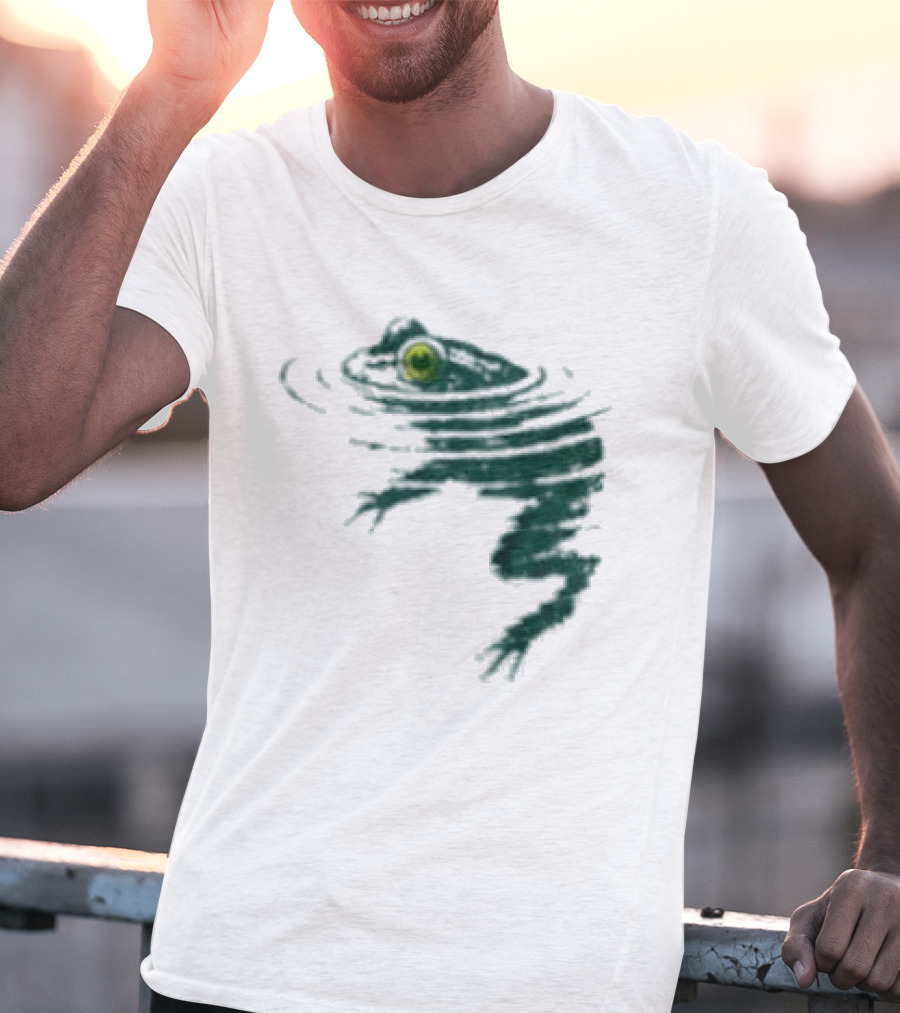 Frog Swimming Ripples In Water T-Shirt
