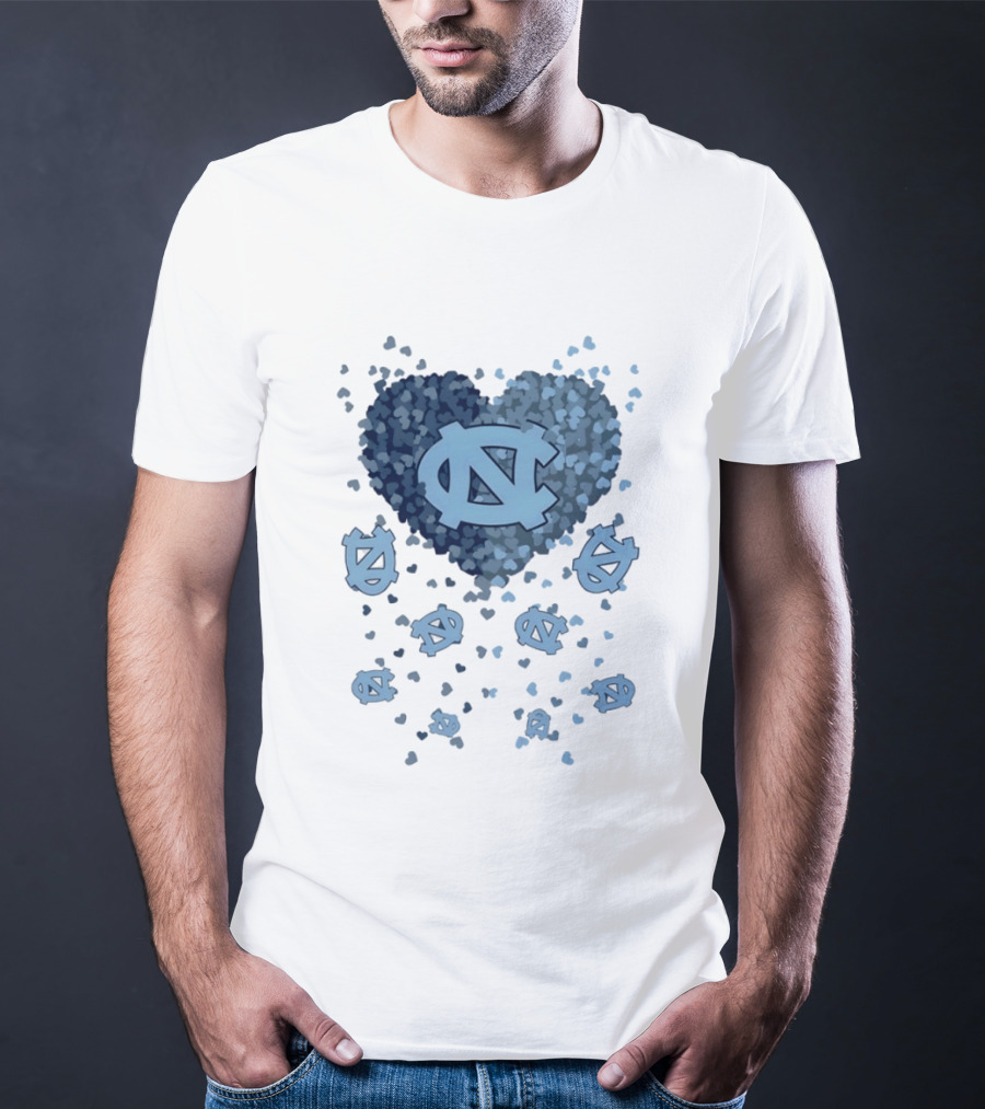 North Carolina Tar Heels Football Heart 2026 T-Shirt