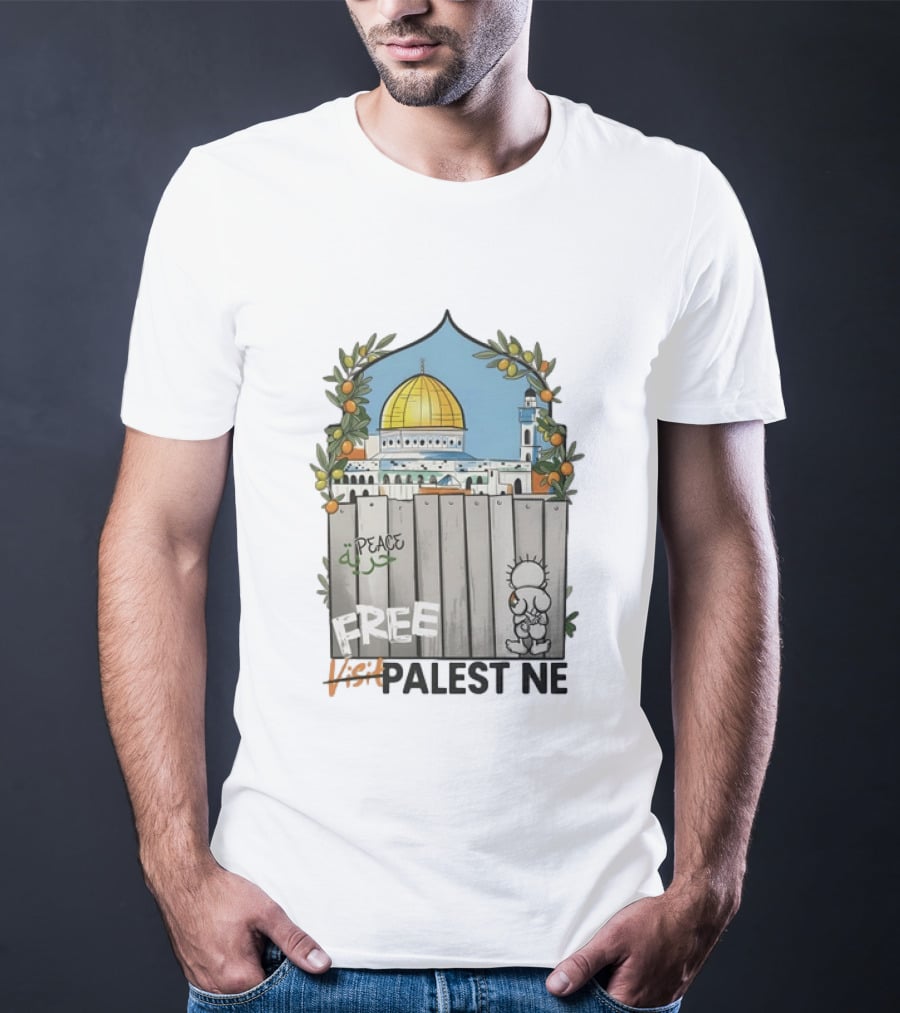 Nakba 78 Free Jerusalem Palestine Peace Symbol Olive Tree Dome T-Shirt
