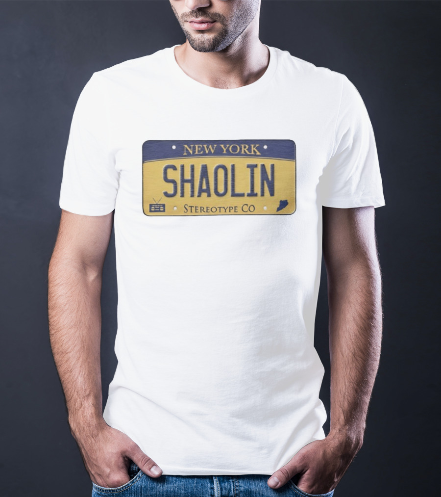 New York Shaolin Stereotype Co Staten Island License Plate T-Shirt
