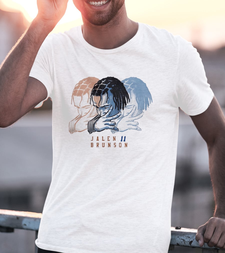 Jalen Brunson 11 New York Knicks Multi Pose Triple T-Shirt