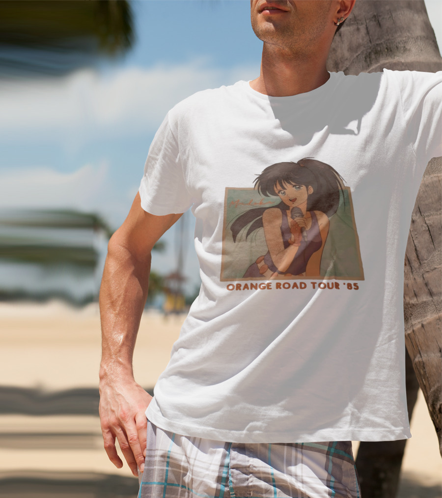 Madoka Ayukawa Orange Road Tour 1985 Anime Character Singing Mic T-Shirt