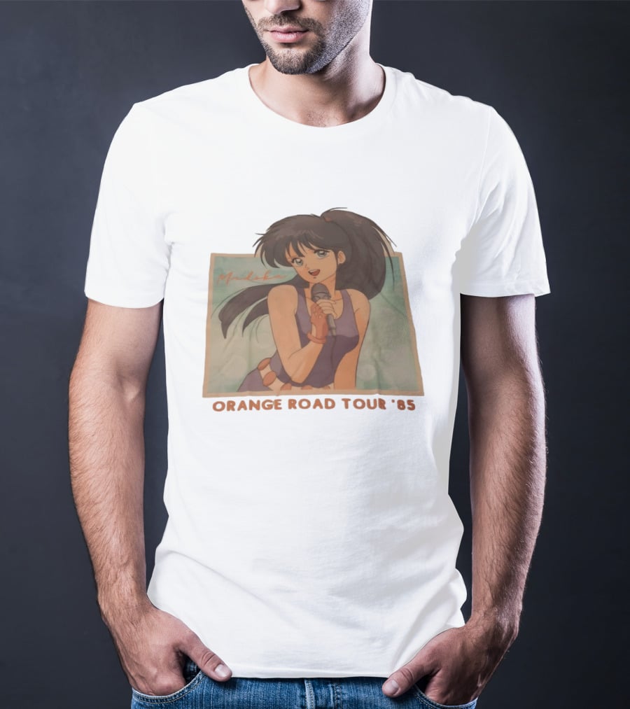 Madoka Ayukawa Orange Road Tour 1985 Anime Character Singing Mic T-Shirt