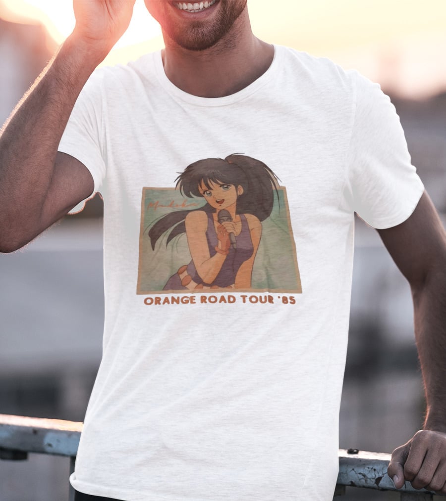 Madoka Ayukawa Orange Road Tour 1985 Anime Character Singing Mic T-Shirt