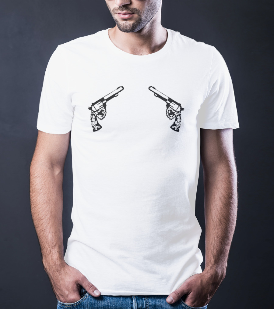 Conor McGregor Machine Gun Motif 2026 Dual Revolvers T-Shirt
