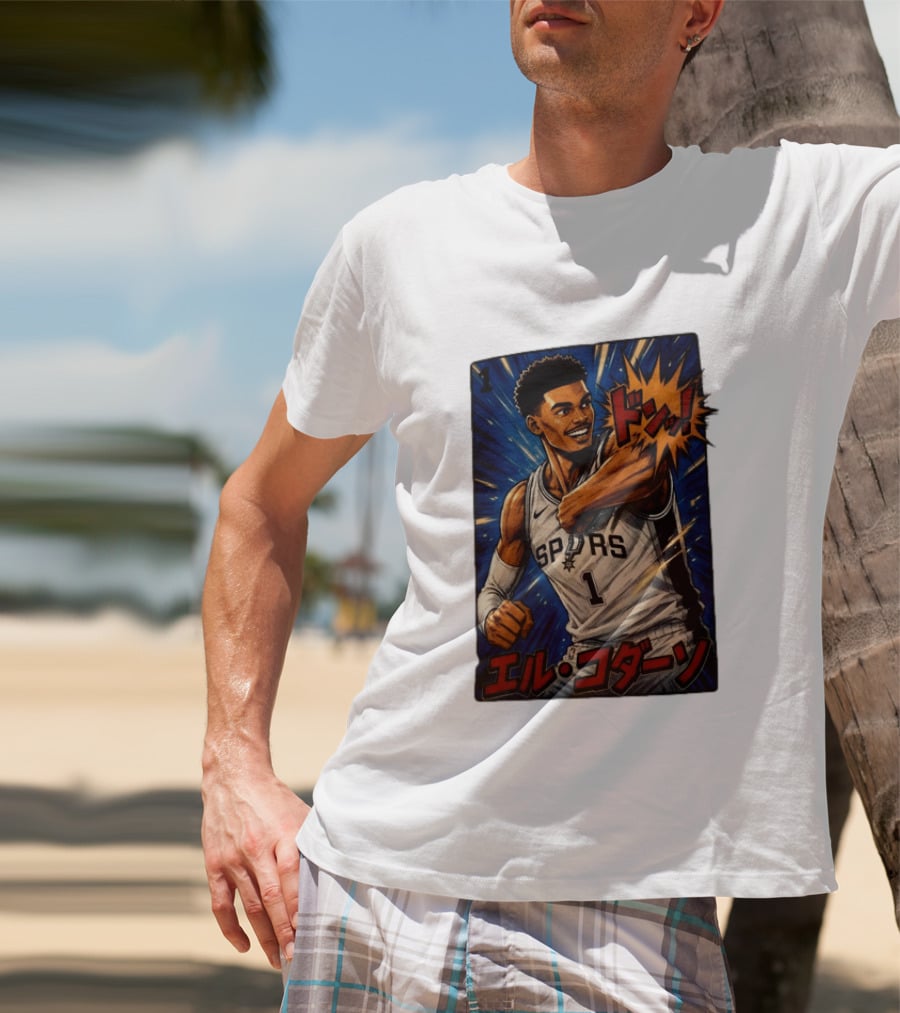 El Codazo Victor Wembanyama San Antonio Spurs Basketball Manga Style Japanese T-Shirt