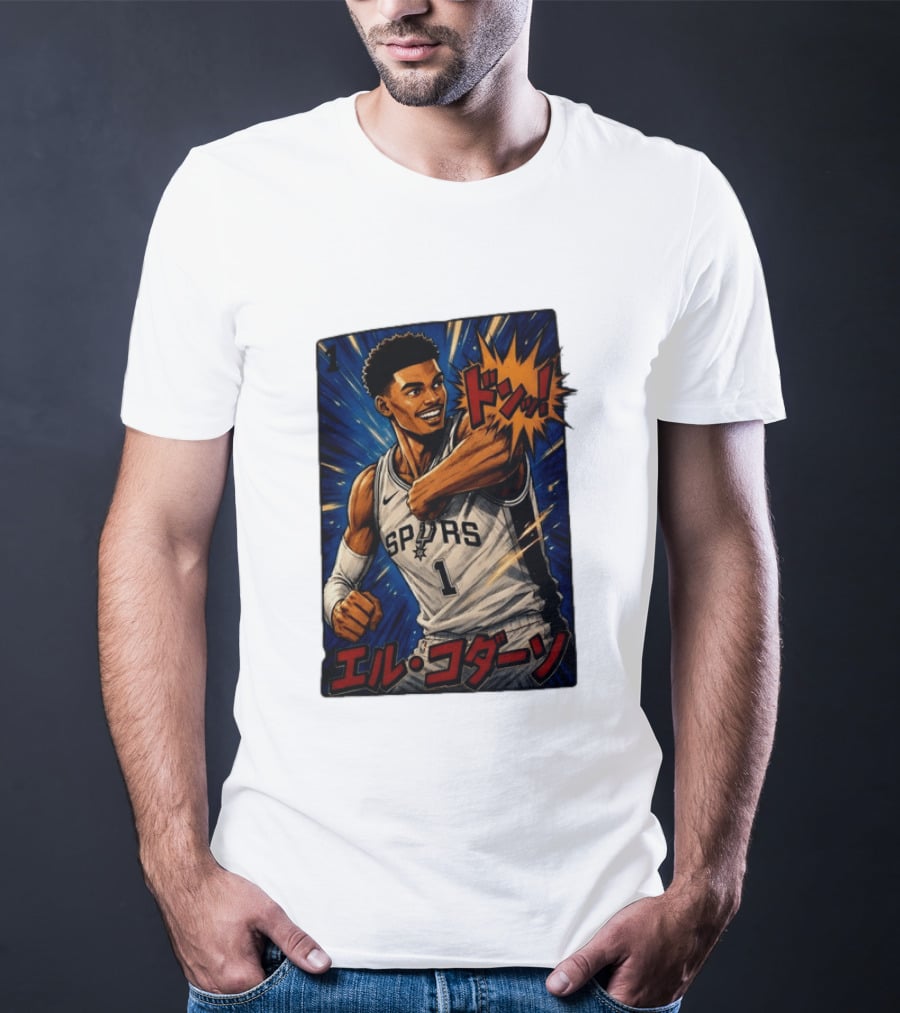 El Codazo Victor Wembanyama San Antonio Spurs Basketball Manga Style Japanese T-Shirt