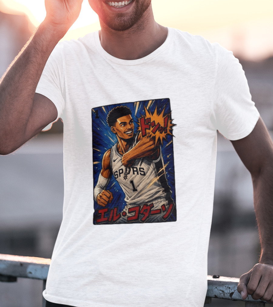 El Codazo Victor Wembanyama San Antonio Spurs Basketball Manga Style Japanese T-Shirt