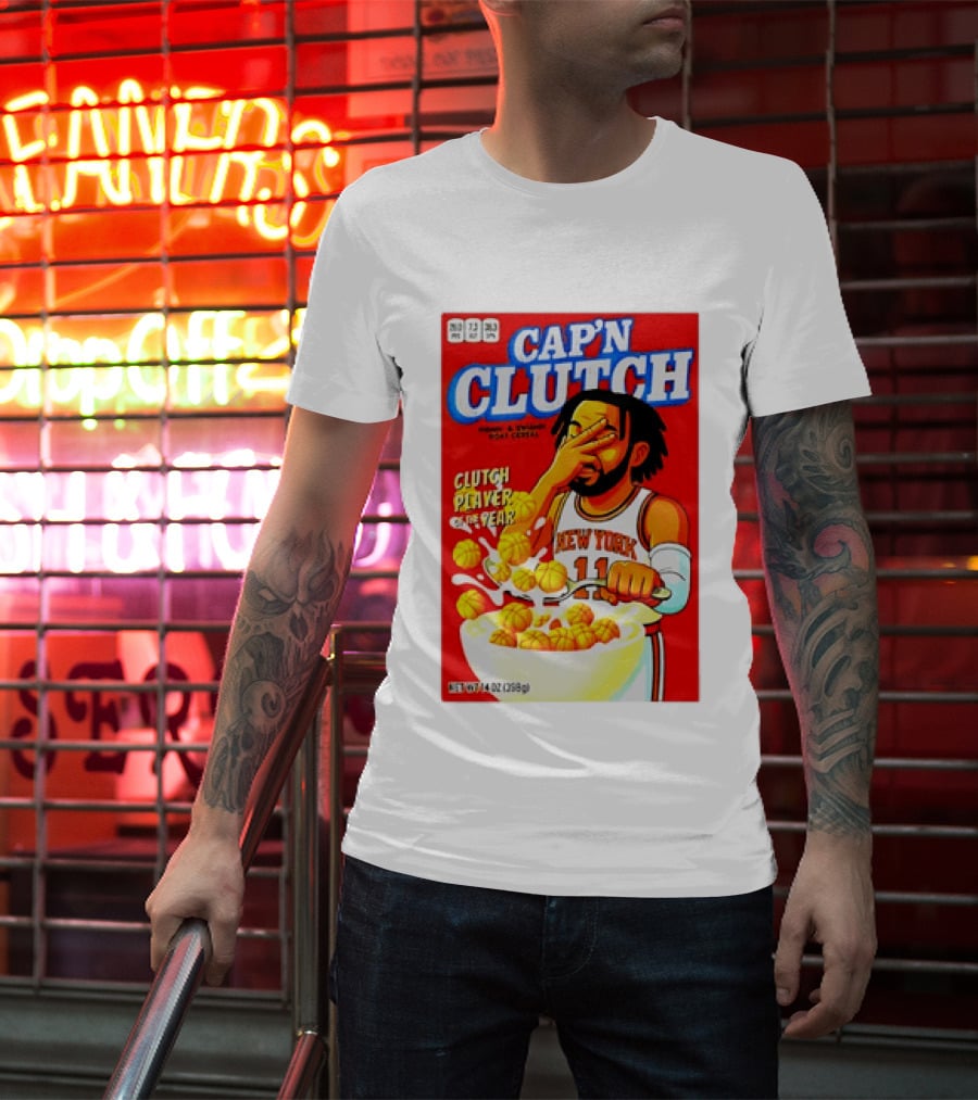 Cap'n Clutch New York Knicks Clutch Player Of The Year Cereal Box T-Shirt