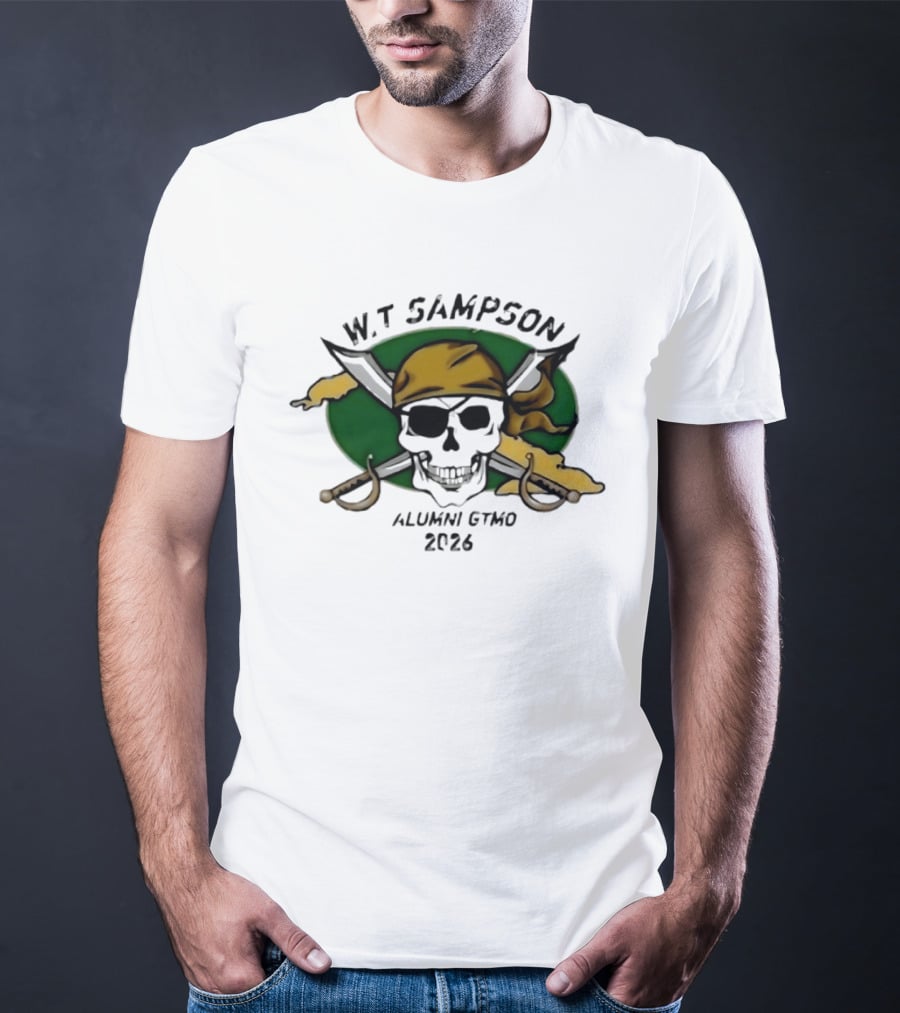 W Sampson Alumni GTMO 2026 Skull Swords Bandana T-Shirt
