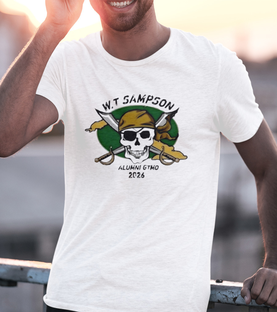 W Sampson Alumni GTMO 2026 Skull Swords Bandana T-Shirt