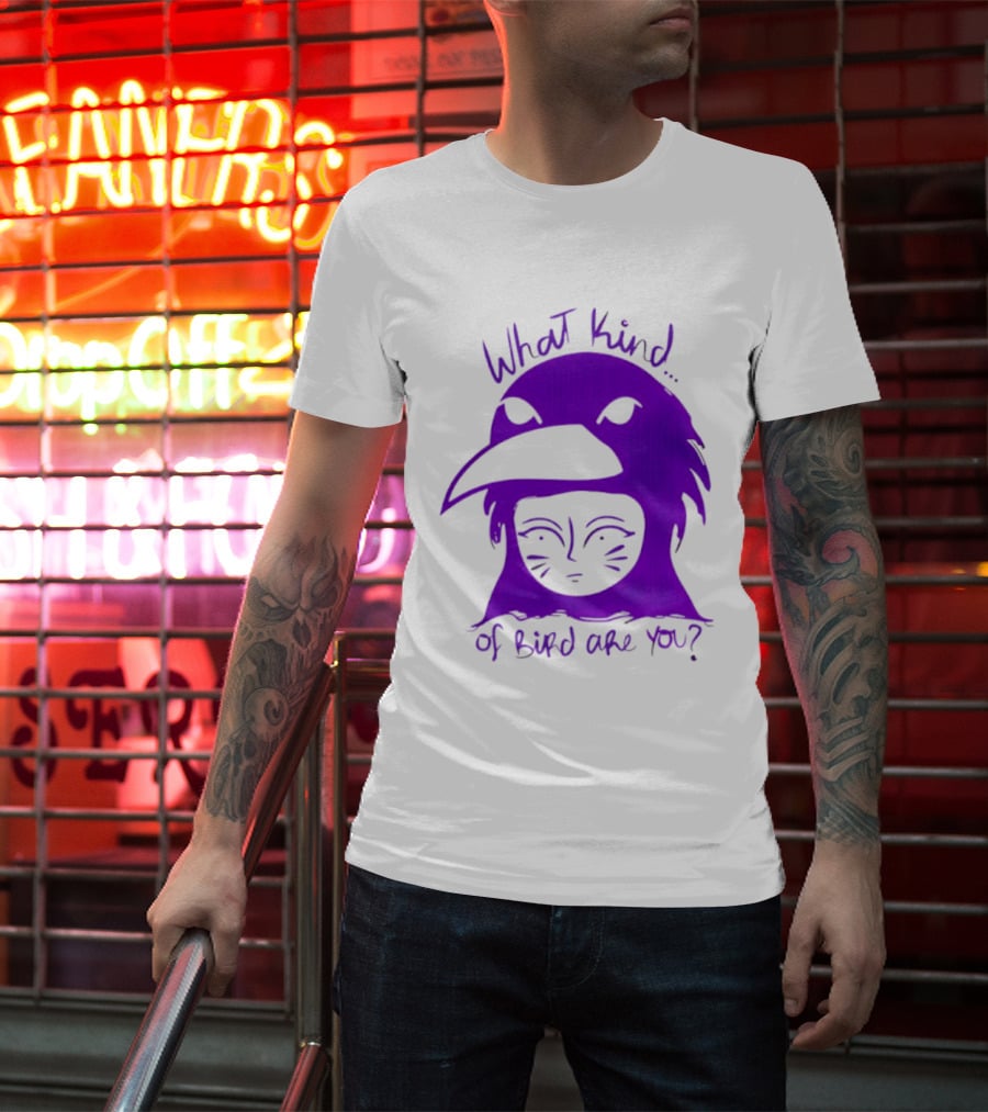 Moonrise Kingdom What Kind Of Bird Are You Purple Drawing T-Shirt