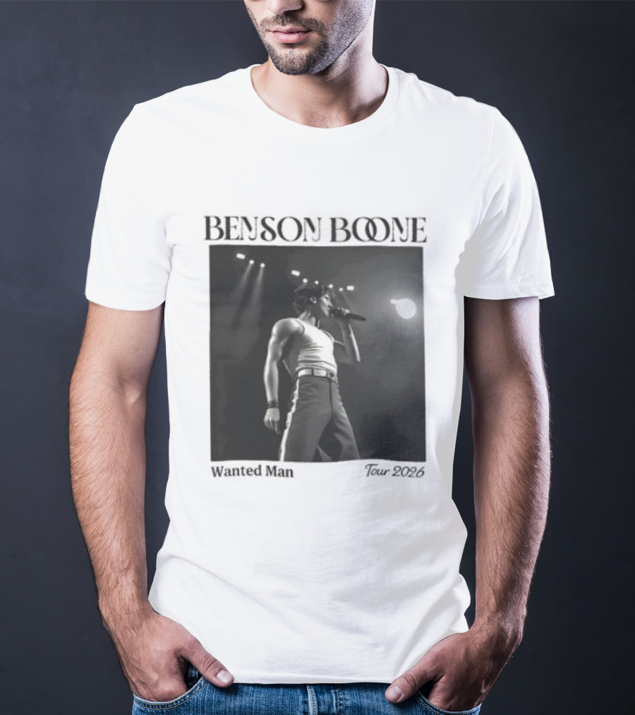 Benson Boone Wanted Man Concert 2026 Tour Performance T-Shirt