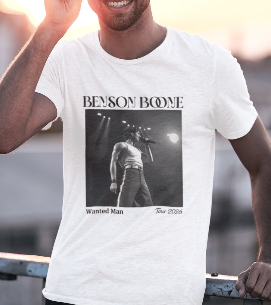 Benson Boone Wanted Man Concert 2026 Tour Performance T-Shirt