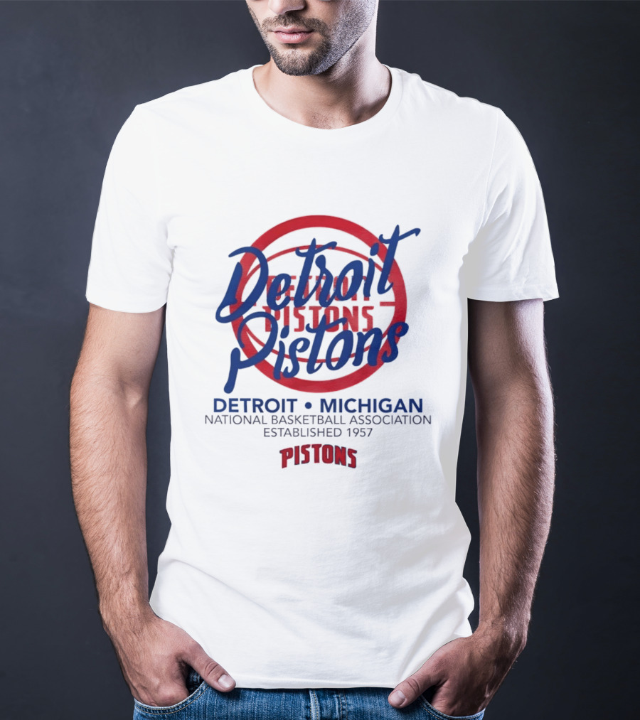 Detroit Pistons Michigan NBA Established 1957 National Basketball Association T-Shirt