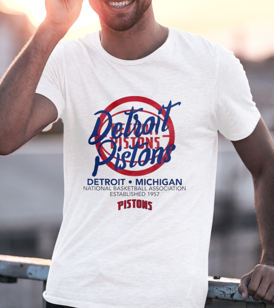 Detroit Pistons Michigan NBA Established 1957 National Basketball Association T-Shirt