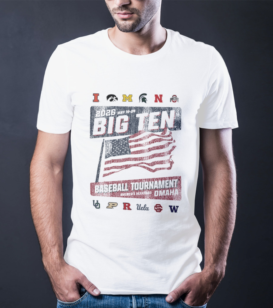 2026 Big Ten Baseball Tournament May 19 22 Omaha Team Logos T-Shirt