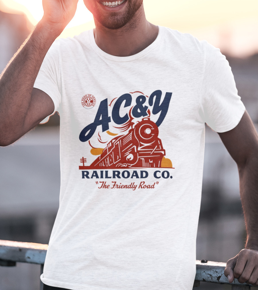 AC&Y Railroad Co. The Friendly Road Vintage Locomotive T-Shirt
