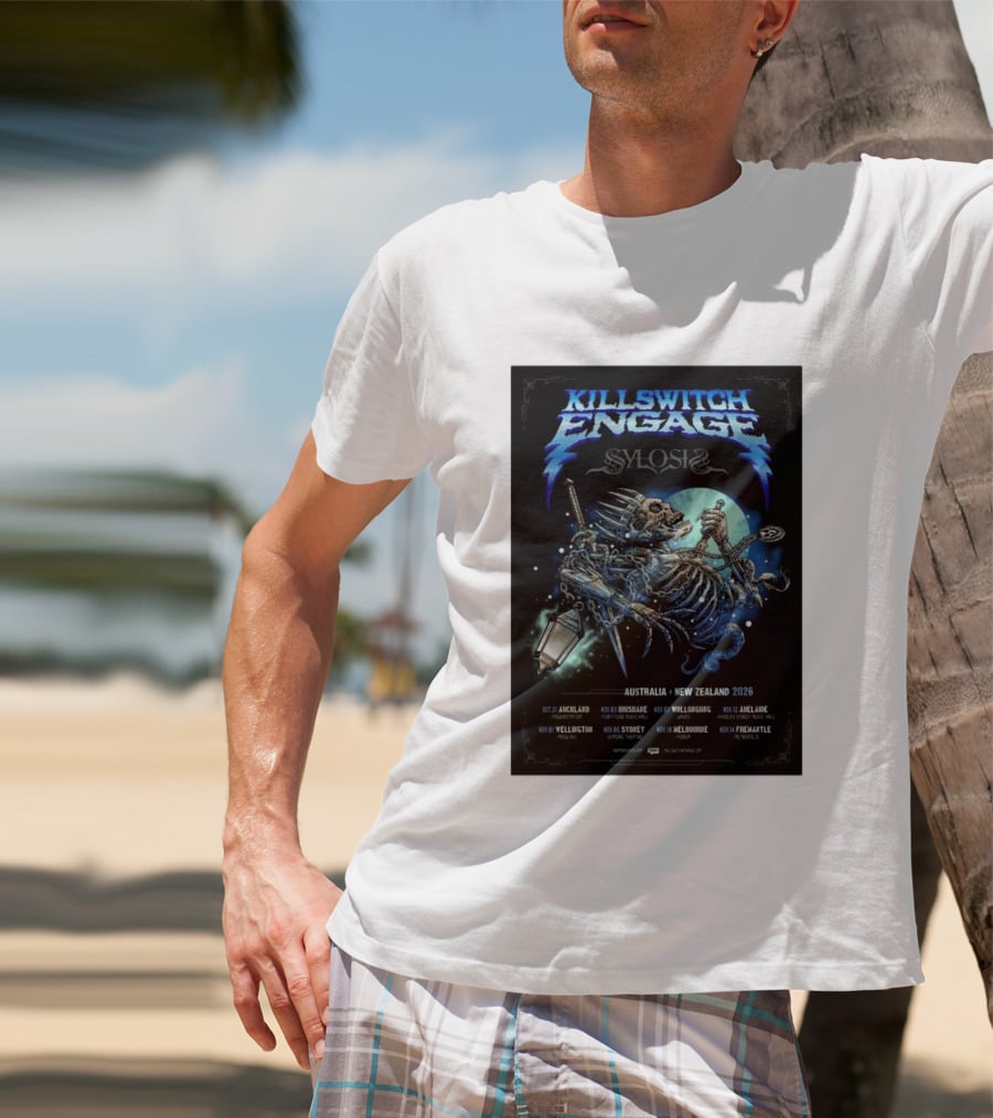 Killswitch Engage Sylosis Australia New Zealand Tour 2026 Concert Dates T-Shirt