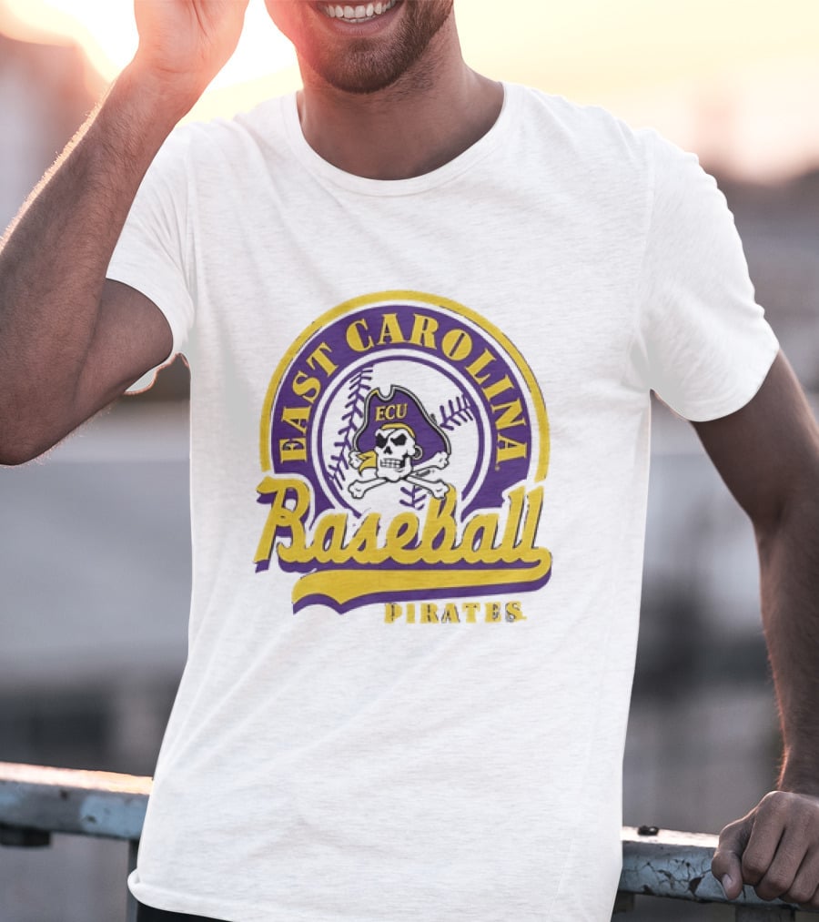 East Carolina Pirates ECU Baseball Skull T-Shirt