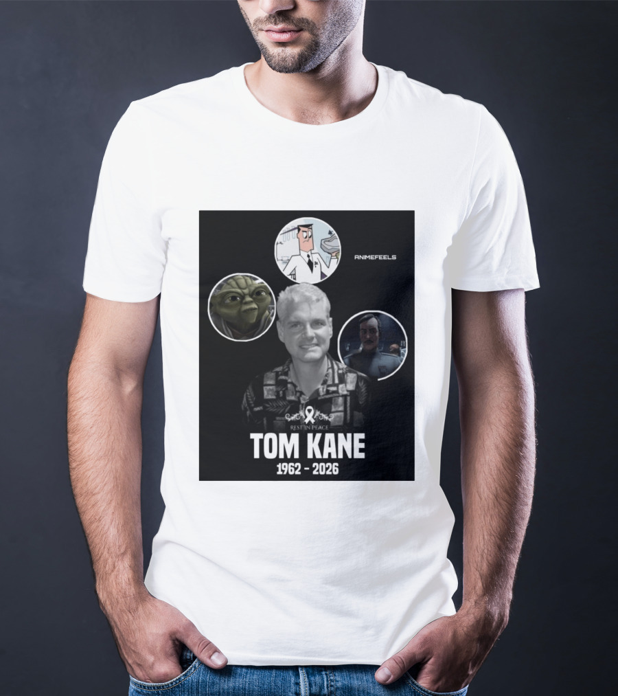 Rest In Peace Tom Kane 1962 2026 Animefeels Yoda T-Shirt